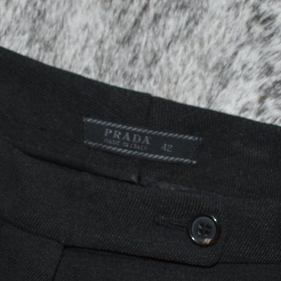 Prada Charcoal Flat Front Dress Pants - Picture 1 of 5